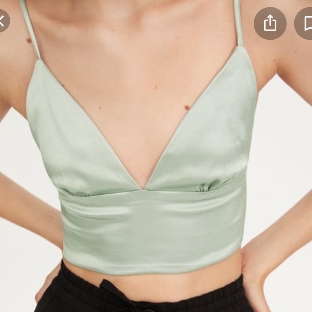 Zara silk cami bralette crop top Seagram 4661/029/518 - Picture 2 of 4
